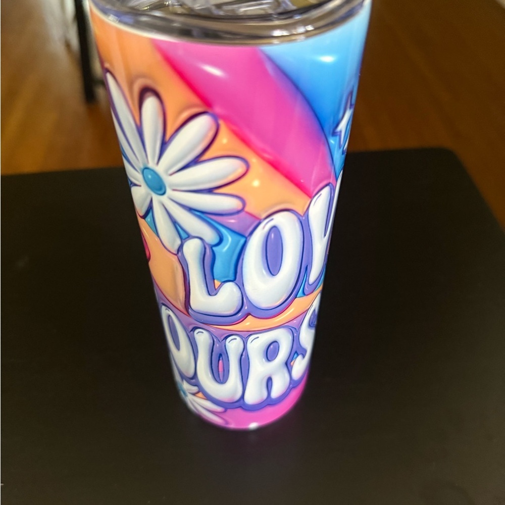 Colorful Floral Tumbler